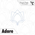 Outline of a penguin design with 'Penguin Feats' branding and 'Adore' text on a white background.