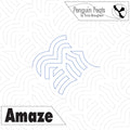Penguin Feats Amaze pattern design with maze-like lines on a white background