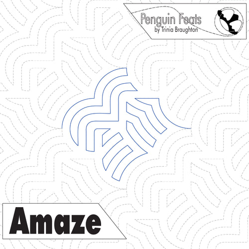 Penguin Feats Amaze pattern design with maze-like lines on a white background