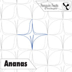 Patterned design with 'Penguin Feats' and 'Ananas' text on a white background