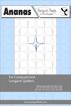 Pineapple texture quilting design sheet for computerized longarm quilters with blue design on a light blue background.