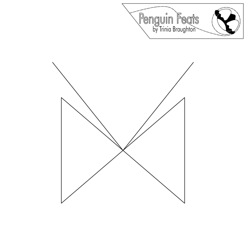 Black and white geometric design with 'Penguin Feats' logo at the top.