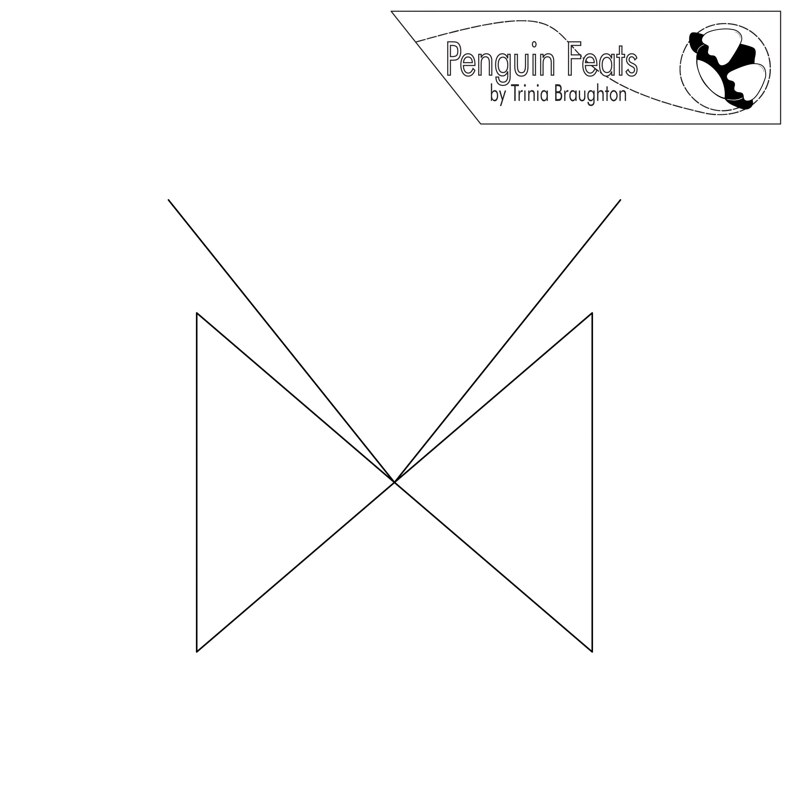 Black and white geometric design with 'Penguin Feats' logo at the top.