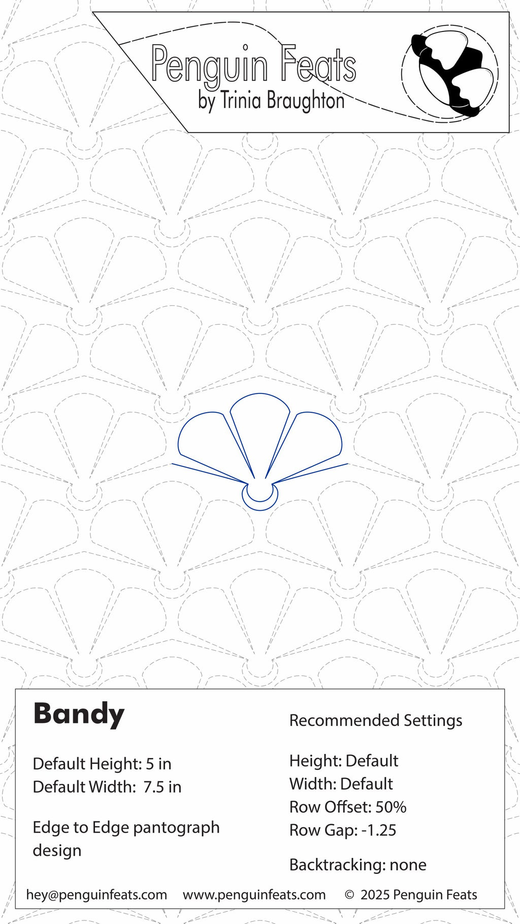Penguin Feats pattern design with text and branding