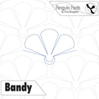 Outline of a floral shape with 'Penguin Feats' branding and 'Bandy' text on a white background