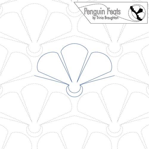 Outline of a floral shape with 'Penguin Feats' branding at the top.
