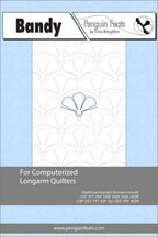 Product sheet for 'Bandy' by Penguin Feats with a blue and gray design on a light blue background.