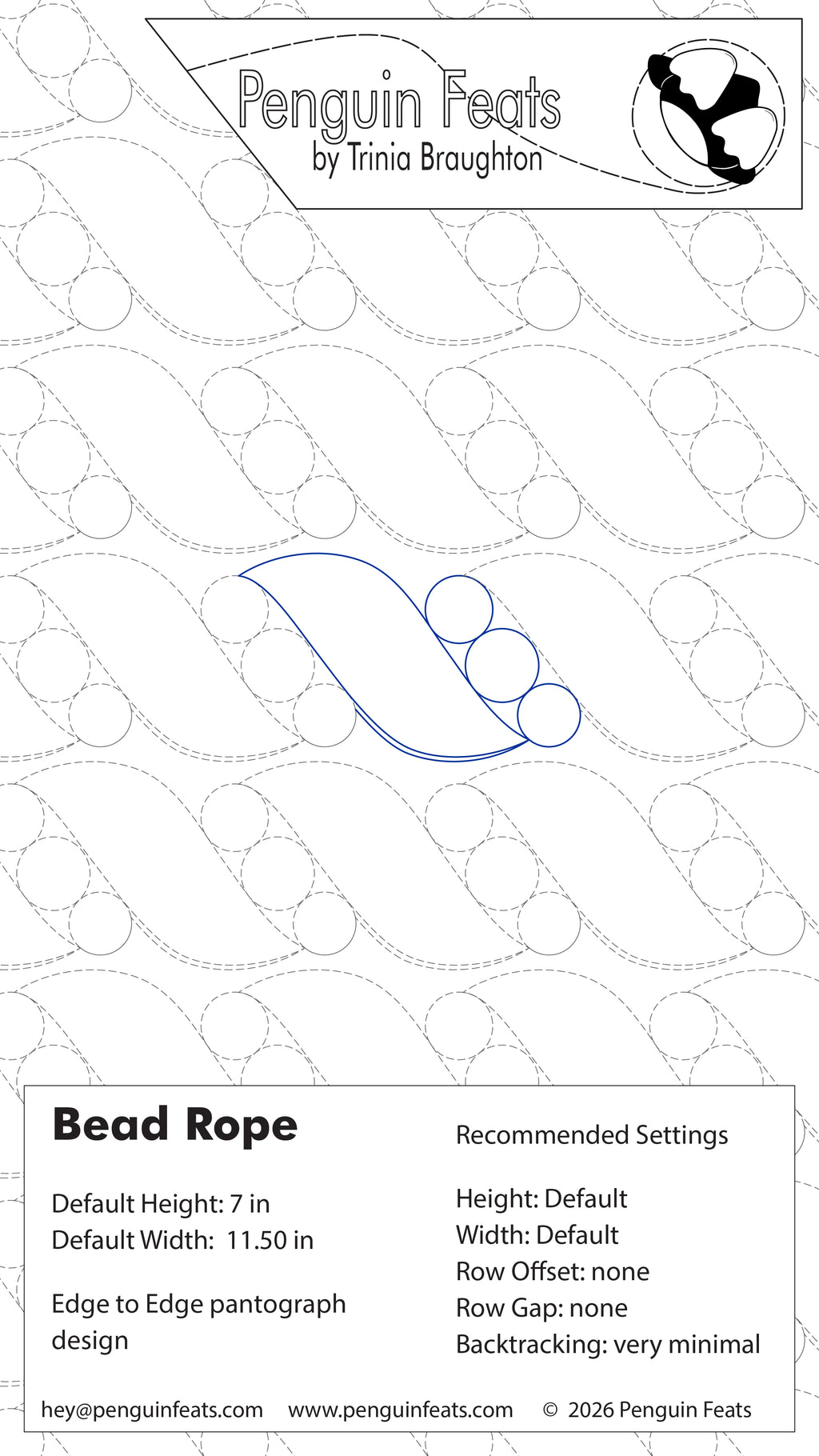 Bead Rope Digital Quilting Design