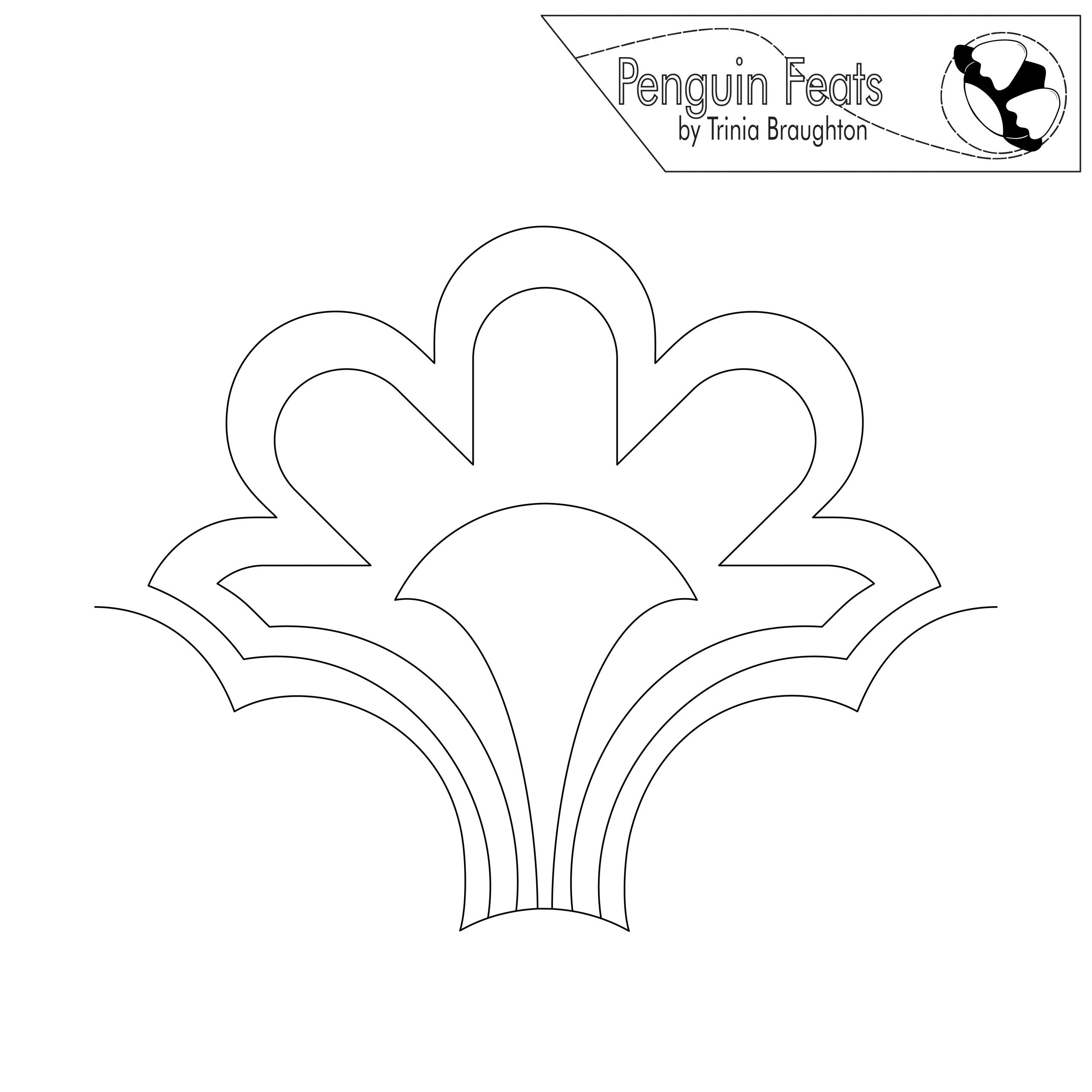 Black and white decorative design with 'Penguin Feats' branding at the top.