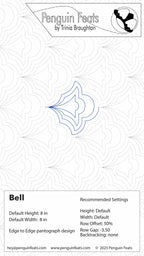 Quilting design setting sheet with geometric pattern and branding at the top