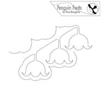Black outline of a bell flower design with 'Penguin Feats' branding at the top.