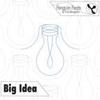 Outline of a lightbulb with 'Penguin Feats' and 'Big Idea' text on a patterned background.