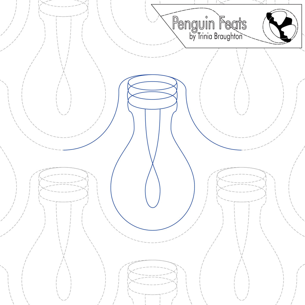 Outline of a light bulb with 'Penguin Feats' branding at the top.