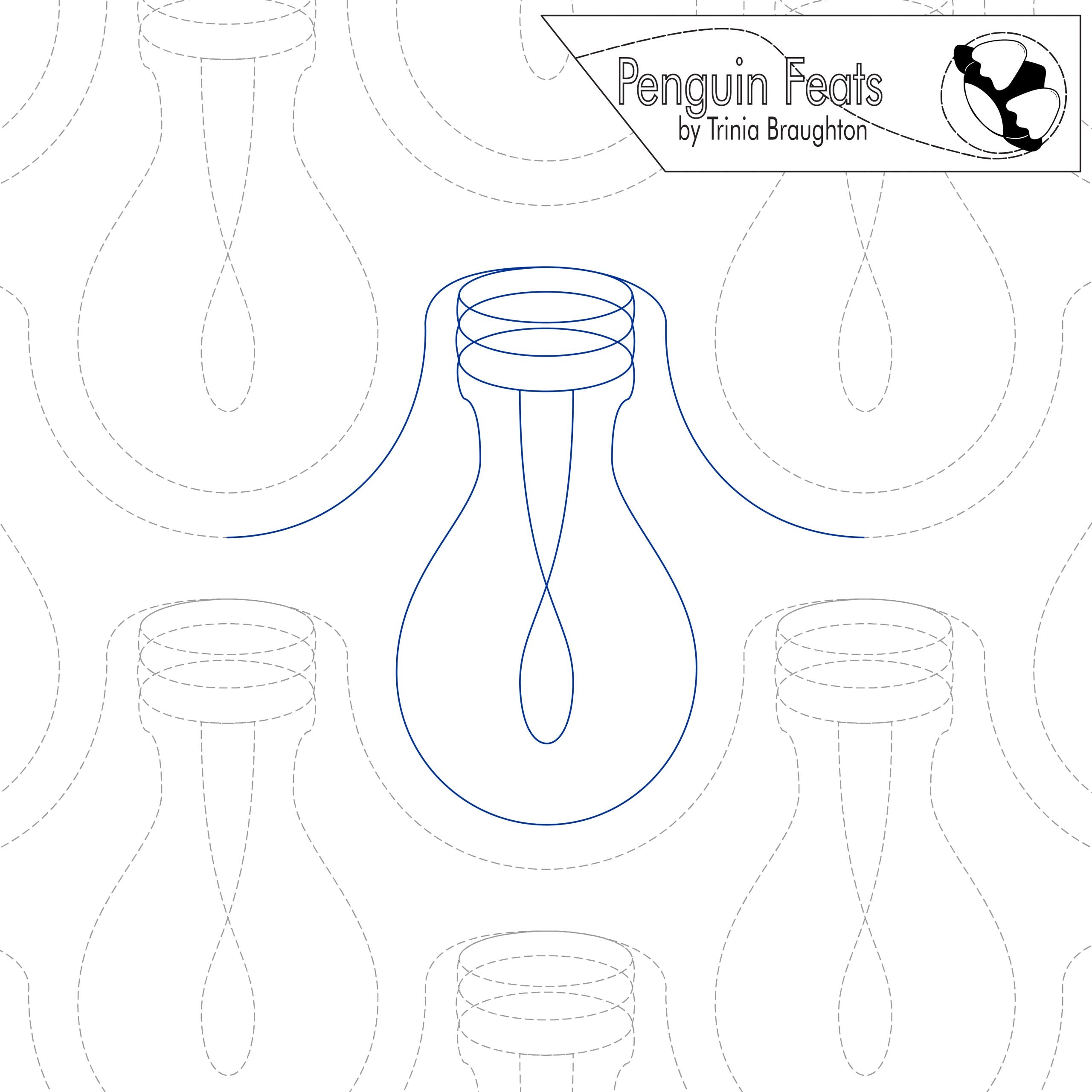 Outline of a light bulb with 'Penguin Feats' branding at the top.