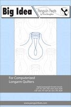 Quilting sheey with a light bulb design on a light blue background