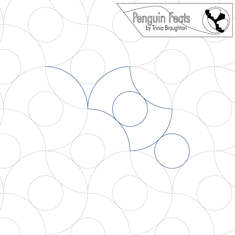 Design with concentric circles and 'Penguin Feats' branding at the top.