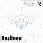 Continuous line design of crown like loops and 'Boslinea' branding on a white background.