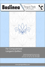 Boslinea pattern for computerized longarm quilters with a blue design on a light gray background.