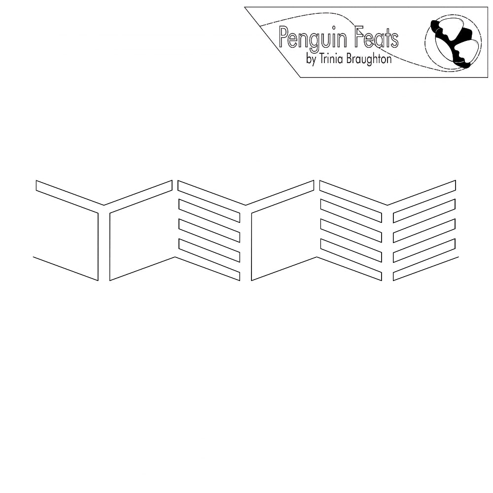 Continuous line of Boxed Four with 'Penguin Feats by Trinia Braughton' logo at the top.