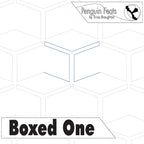 Geometric design with 'Penguin Feats' branding and 'Boxed One' text on a white background.