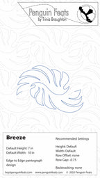 Penguin Feats by Trinia Braughton design with 'Breeze' pattern on a white background