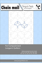 Design sheet for chain mail design by Penguin Feats on a light blue background