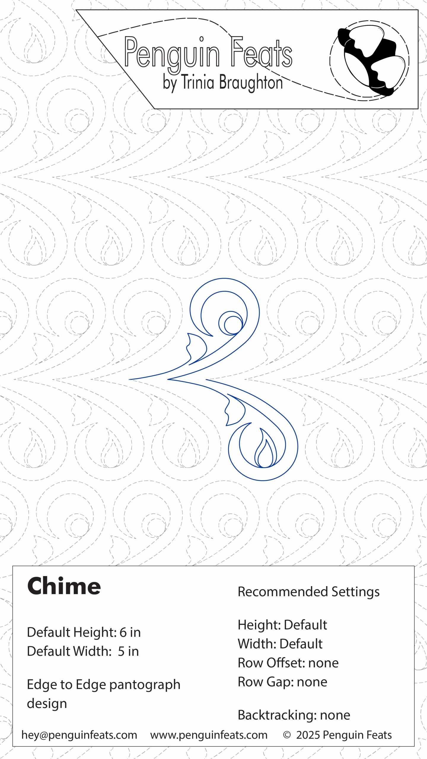Design sheet for decorative elements on a white background, featuring the brand 'Penguin Feats' 
