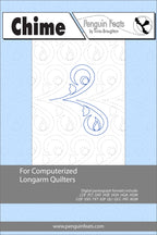 Quilting pattern sheet for 'Chime' with a blue and white design on the cover.