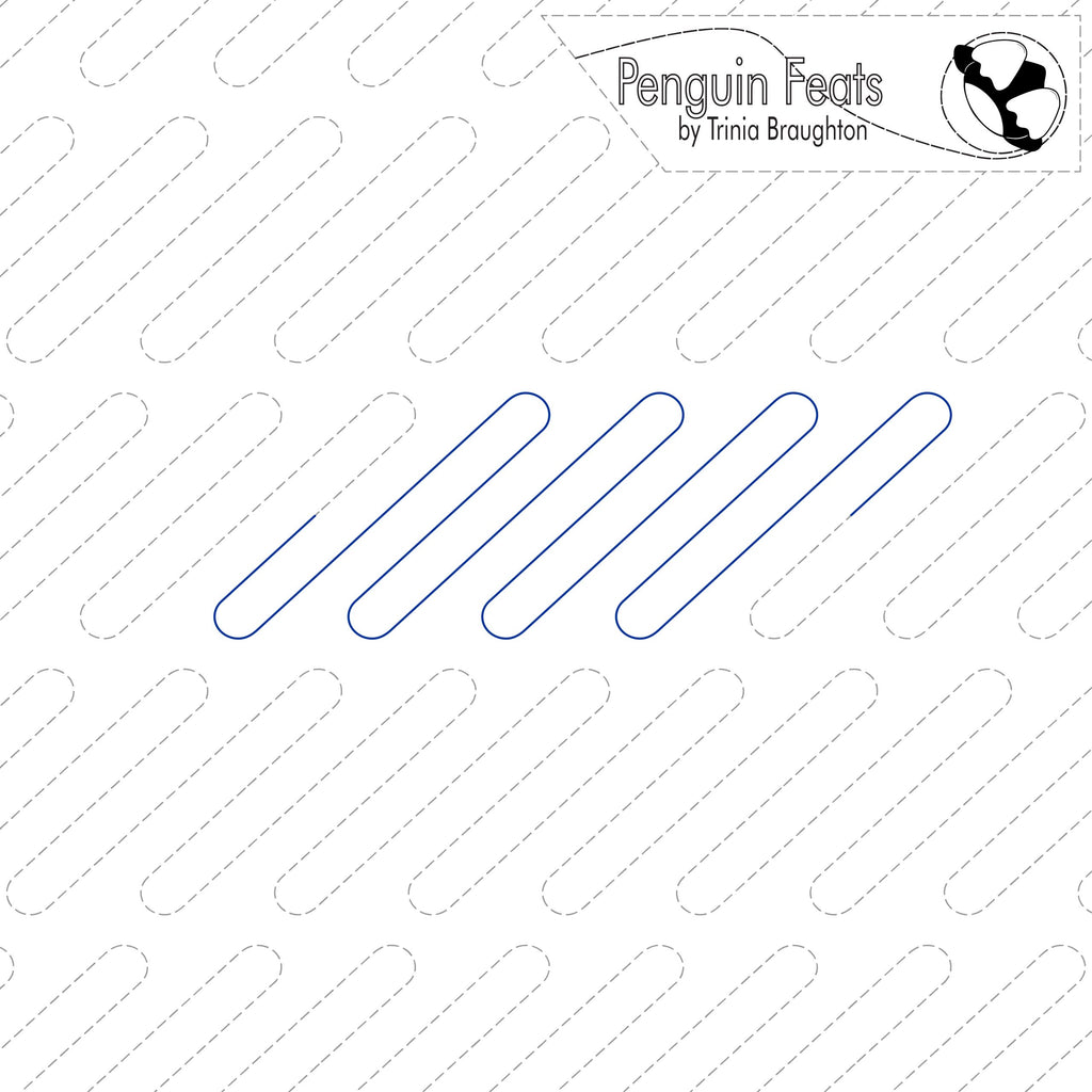 Patterned background with blue lines and 'Penguin Feats' branding.