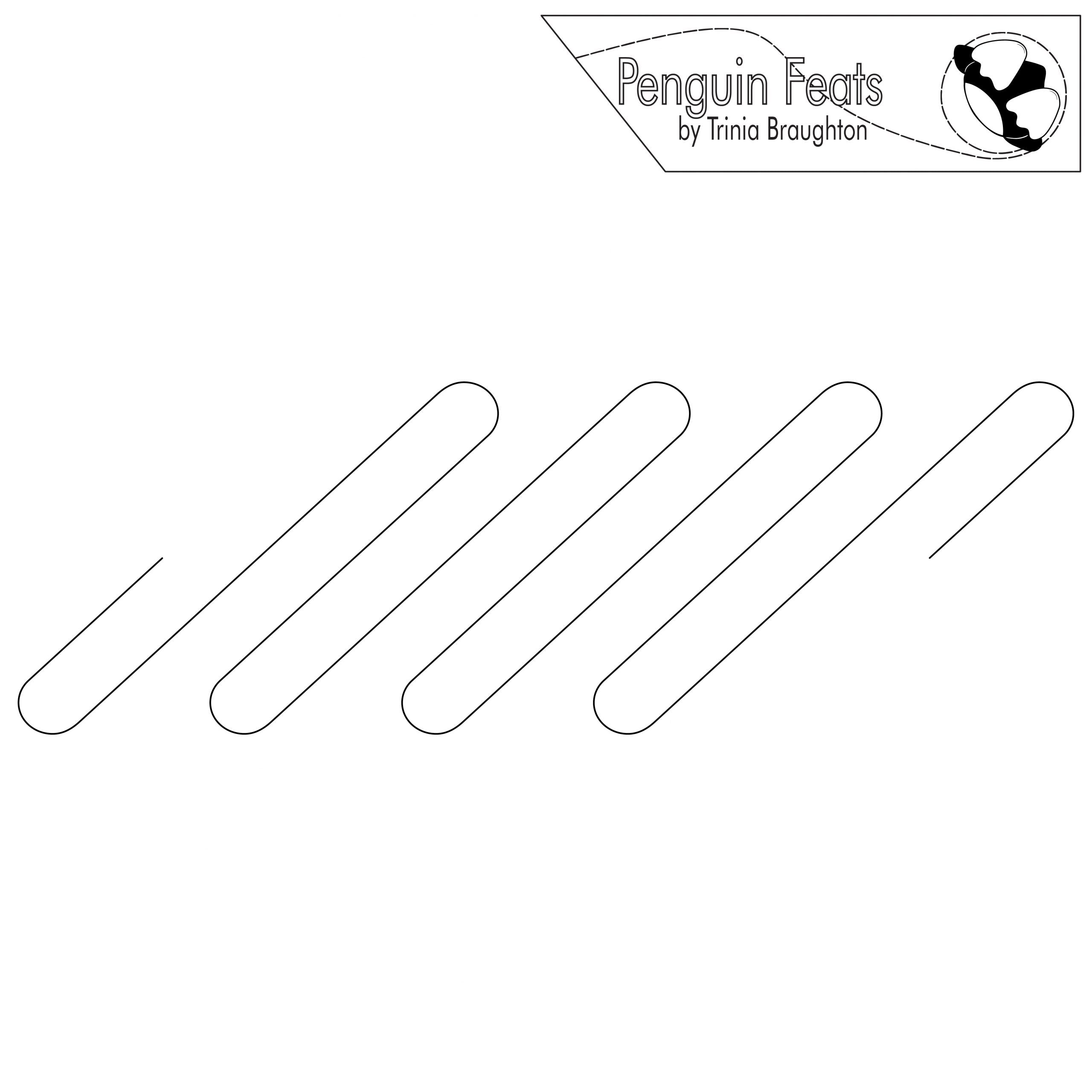 Outline of paper clip shapes on a white background with 'Penguin Feats' branding.