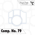 Composition Number 79 continuous line geometric shapes and 'Penguin Feats' branding