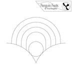 Outline of an arcing set of lines with a center circle and 'Penguin Feats' branding at the top.