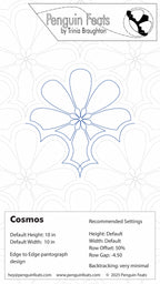 Design of a leaf-like shape with text and branding at the top and bottom