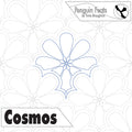 Quilting pantograph pattern labeled 'Cosmos' with 'Penguin Feats' branding.