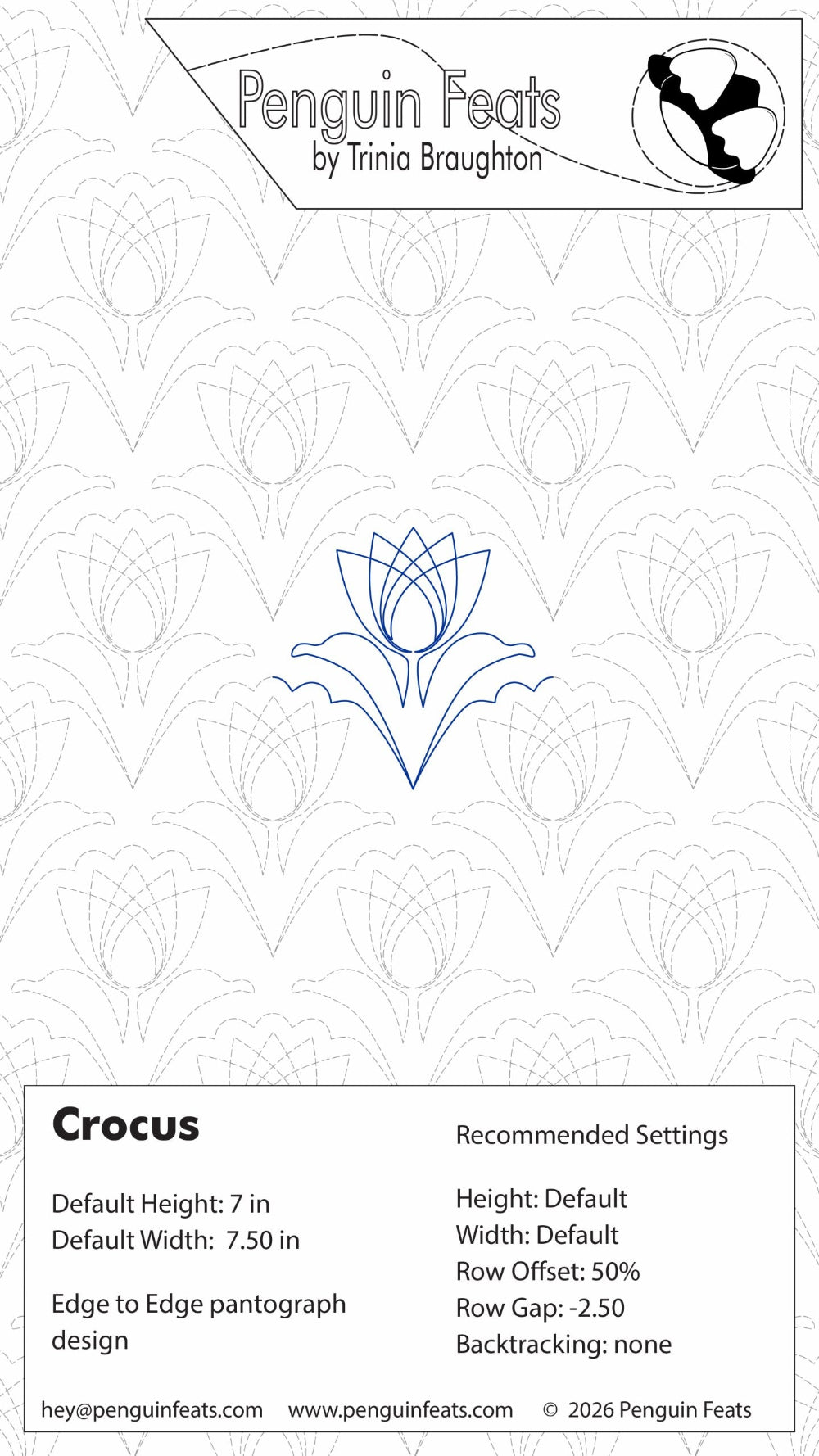 Design of a flower with text and branding at the top on a white background