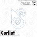 Design for a product named 'Curliot' with a stylized penguin logo on a white background.