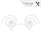 Black and white spiral designs on a white background with 'Penguin Feats' branding.