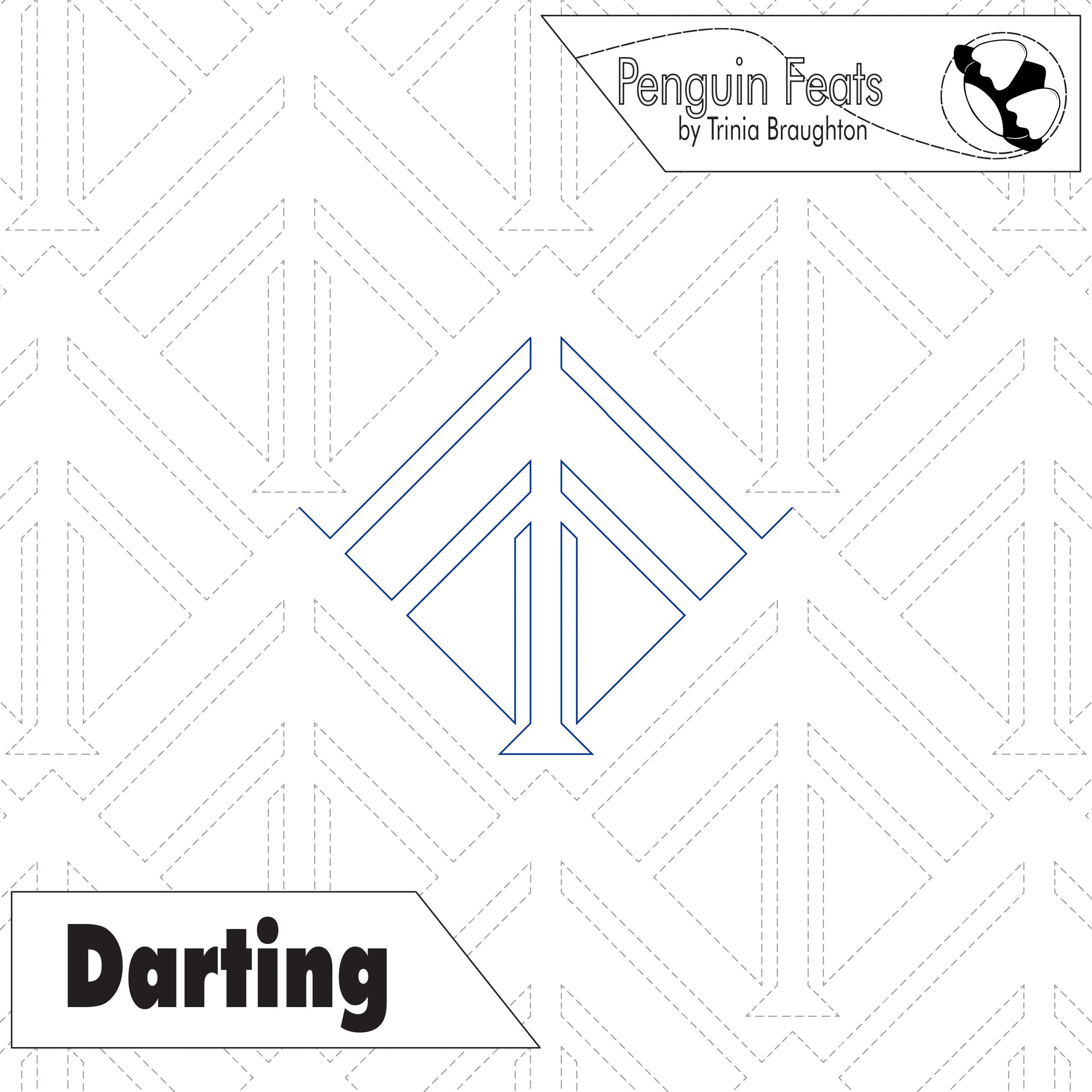 Design with geometric shapes and text on a white background