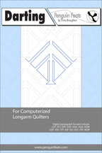 Darting pattern for computerized longarm quilters with a blue background