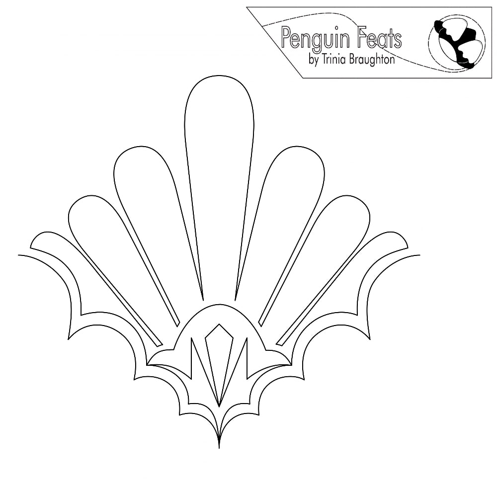 Black and white decorative design with 'Penguin Feats' logo at the top.