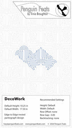 DecoWork design with 'Penguin Feats' branding on a white background