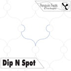 Line design for 'Dip N Spot' with circular patterns and branding at the top.