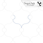 Continuous line design for a product label with 'Penguin Feats' branding at the top.