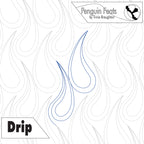 Design with wavy lines and 'Penguin Feats' branding on a white background