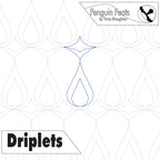 Pattern design labeled 'Driplets' by Penguin Feats with a logo in the corner.