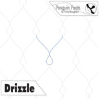 Text 'Drizzle' on a white background with a black outline of a penguin.