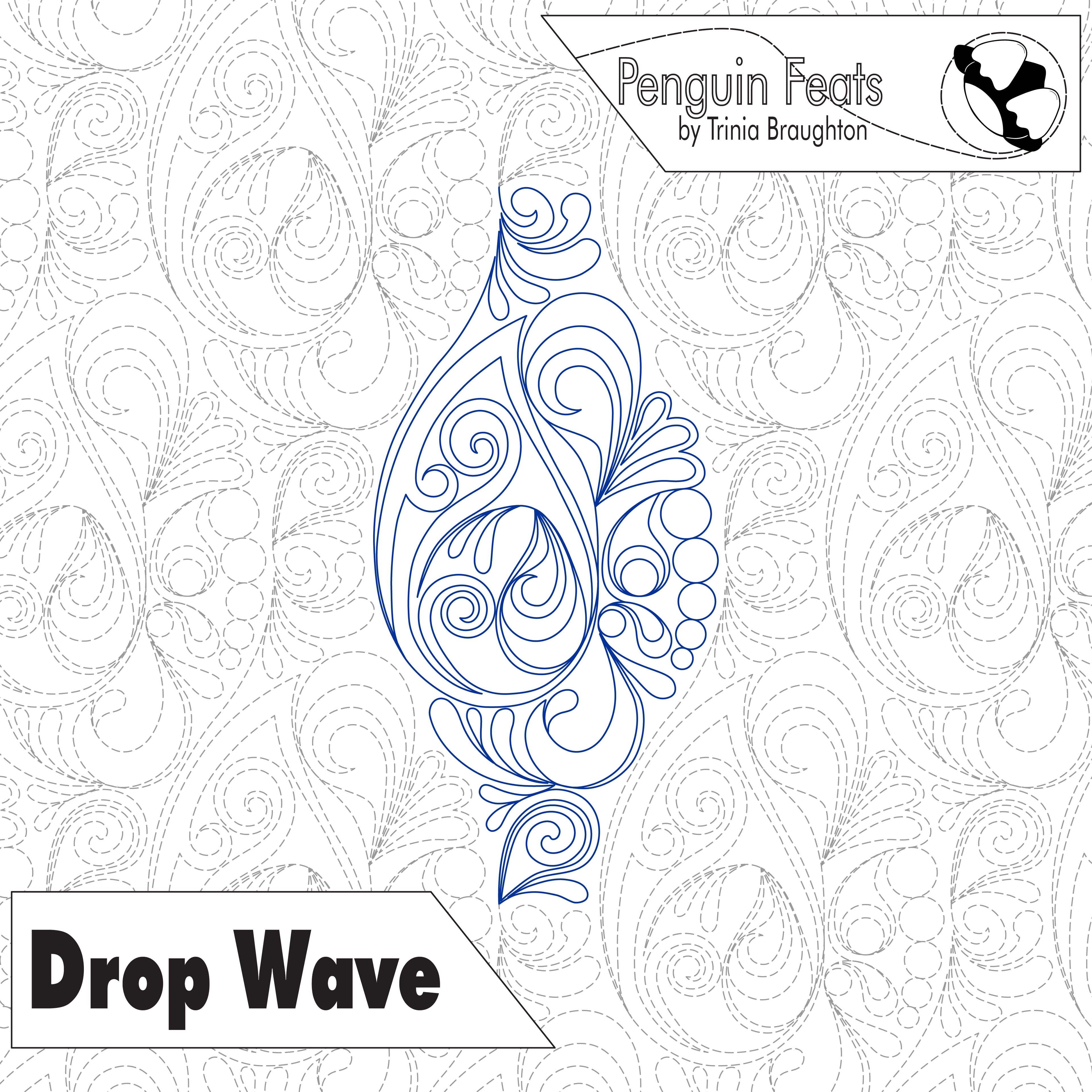 Drop Wave Digital Embroidery Design