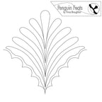 Black and white leaf-like design with 'Penguin Feats' branding at the top.