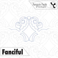 Decorative flourish design with 'Penguin Feats' and 'Fanciful' text on a white background