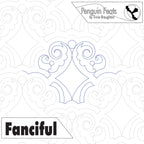 Decorative flourish design with 'Penguin Feats' and 'Fanciful' text on a white background
